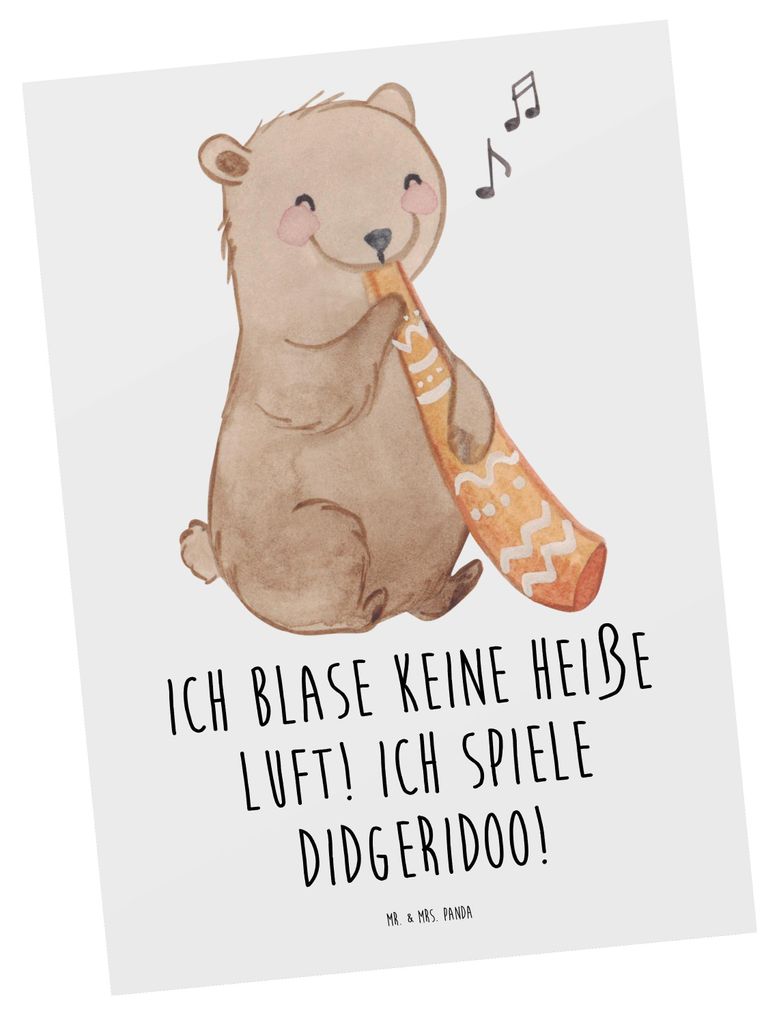 Mr. & Mrs. Panda bildkarte Didgeridoo Spieler - Weiß - Geschenk, Kultur, Postkarten, Australien, Kunstkarten, Postkarte, spirituell, Musikinstrume...