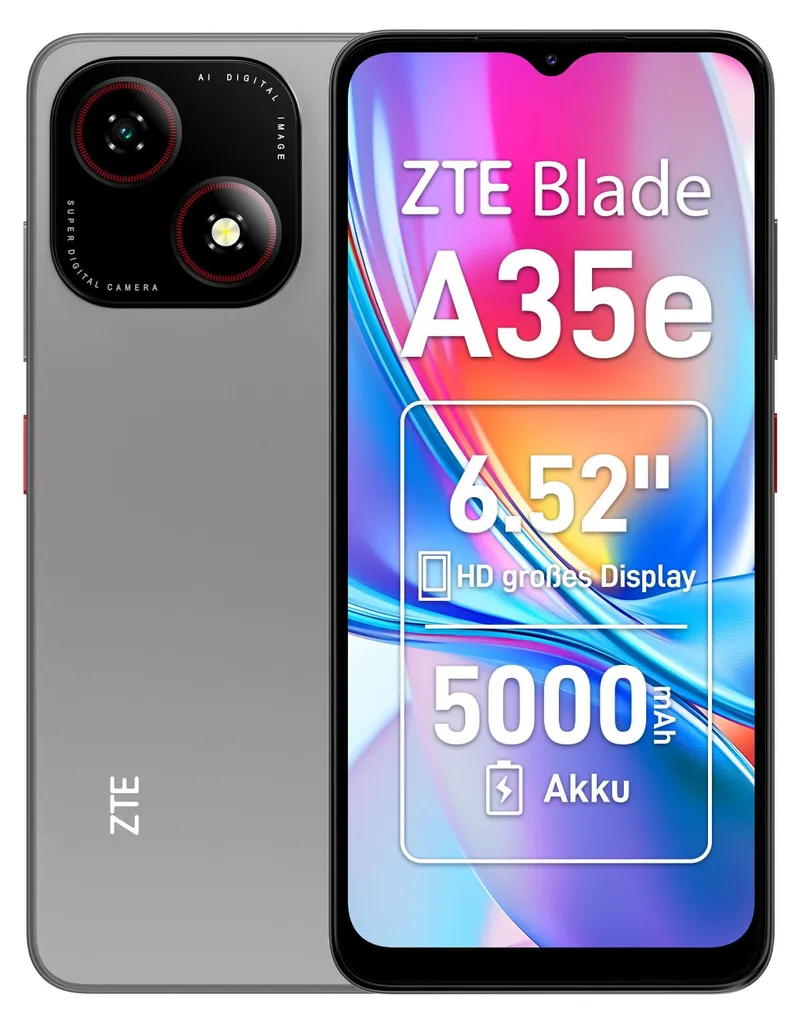 Smartphone ZTE Blade A35e Octa-Core avec Grande Batterie de 5000 mAh