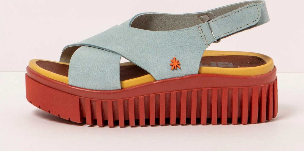 Art Sandalen mit Keilabsatz Damen 1574 NOBUCK HAWAI/BRIGHTON Gemustert