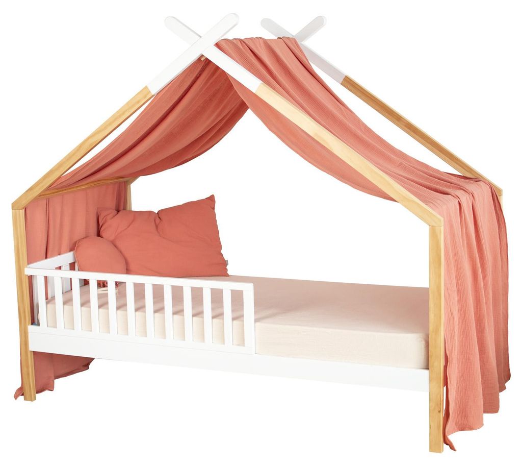Bettbaldachin Hütte Baumwollgaze Jeann - 420 x 130 cm - Terrakotta | by SEVIRA KIDS