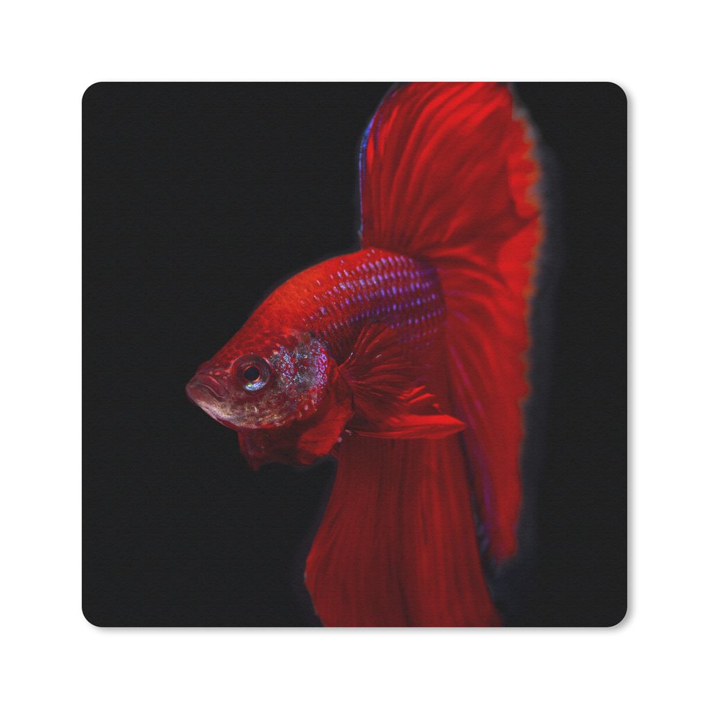 MuchoWow Mauspad Mousepad Fische - Tiere - Rot 30x30 cm - Mousepads - Maus Mat - Pad - Mausunterlage