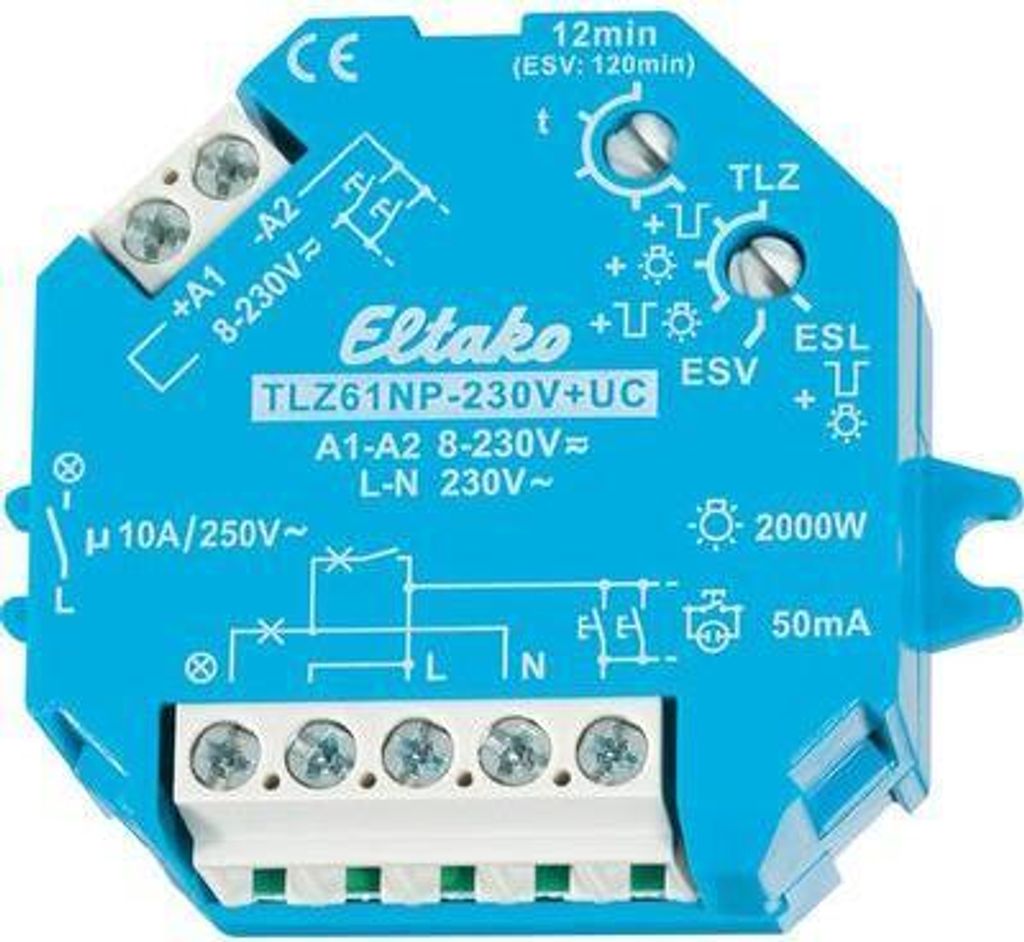 Eltako TLZ61NP-230V+UC Elektrický spínač Časový spínač 1P Obrázok produktu 
