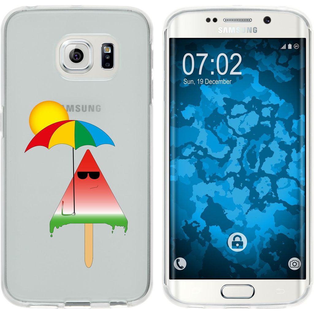 PhoneNatic Case kompatibel mit Samsung Galaxy S6 Edge Silikon-Hülle Sommer Eis M6