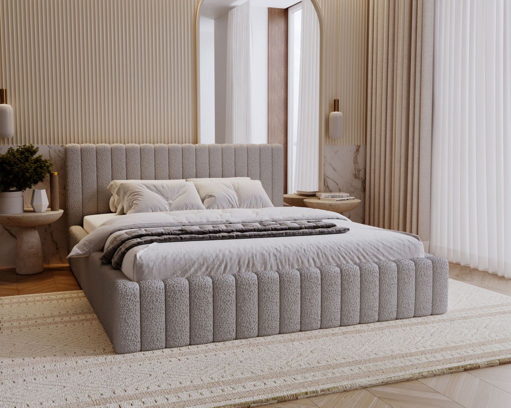 Elegantes Doppelbett 160x200 TEREZIE - grau