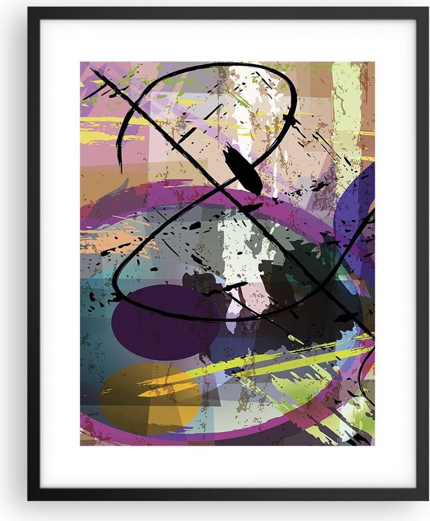 Gerahmtes Poster - Schwarzer Rahmen - Abstraktion modern - Produktbild 