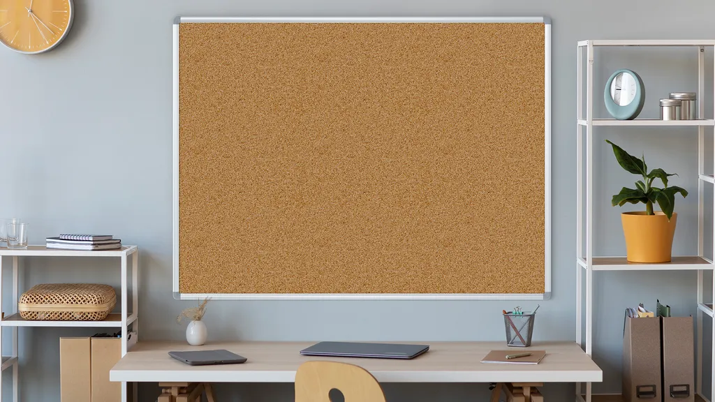Bacheca in sughero (cornice in alluminio) 120x90 cm - 2