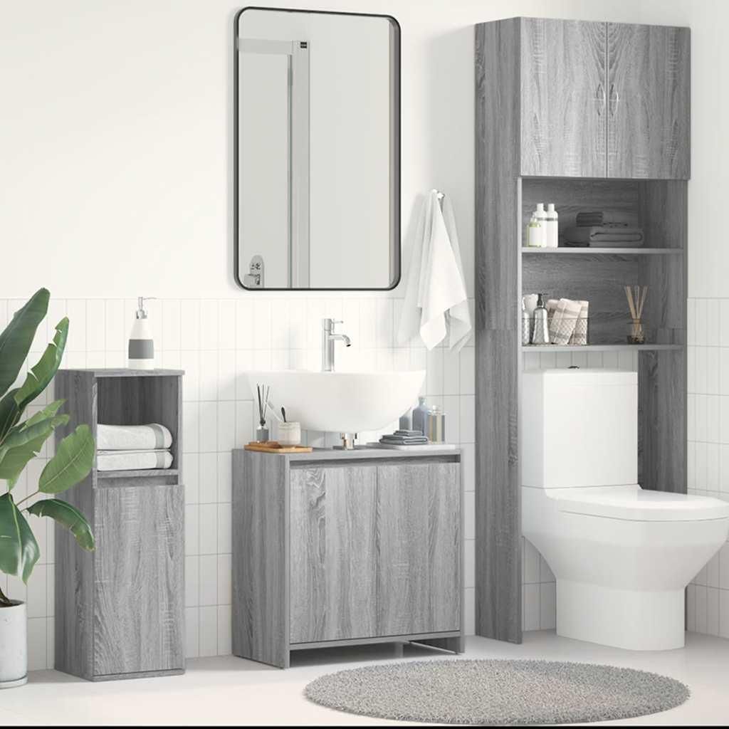 vidaXL Armoire de salle de bain Gris Sonoma 60x33x61 cm Image du produit 