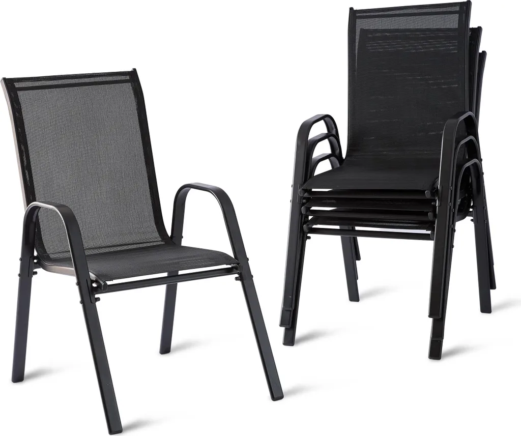 Set Sedie Relaxdays Schienale Alto: Struttura in Acciaio Resistente