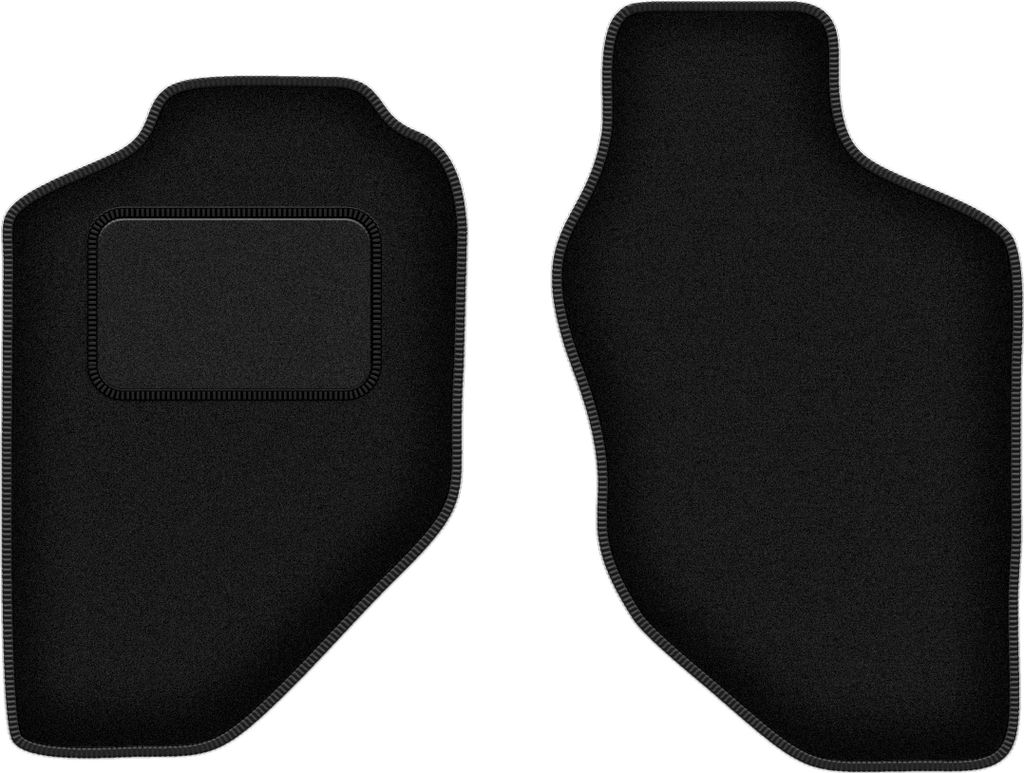 Velours-Fußmatten Vorne passend für Opel Frontera B (5 Türen, Bj. 1998-2006) – schwarz, passgenau, mit Befestigungen set 2 Stk. - STANDARD