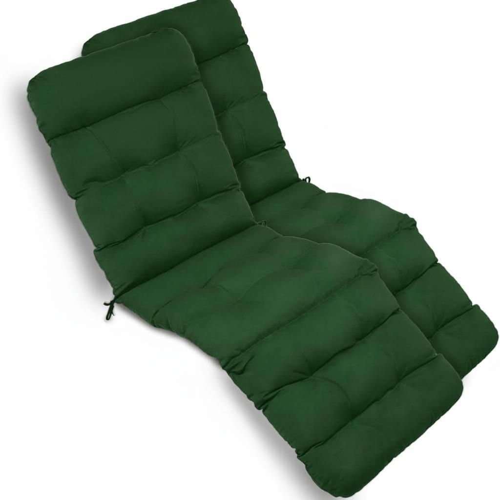 Beautissu 2X Comodo telo mare Deckchair, 200x50x8 cm, verde Immagine del prodotto 