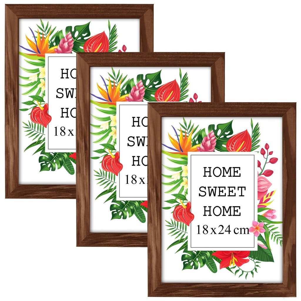 MG Design Set aus 3 Braun Bilderrahmen 18 x 24 cm - Aus Produktbild 
