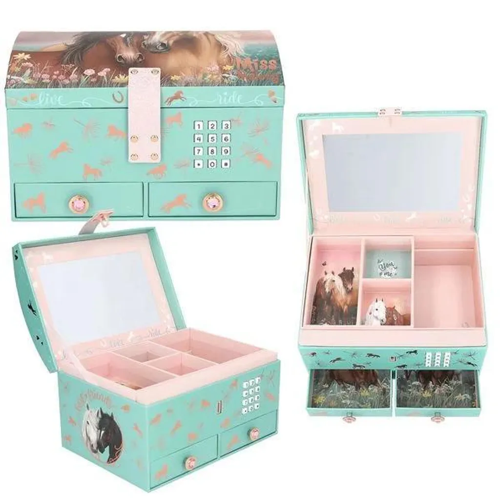 Rangement Bijoux Cheval Miss Melody pour Enfant avec Code Secret Musical