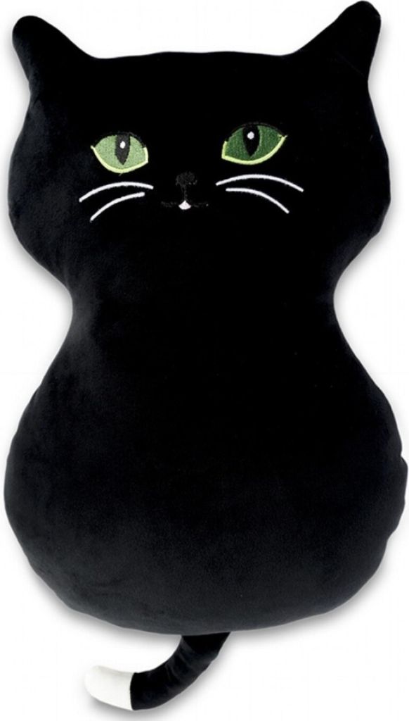 Kissen MikroElasthan Katze schwarz 32 cm