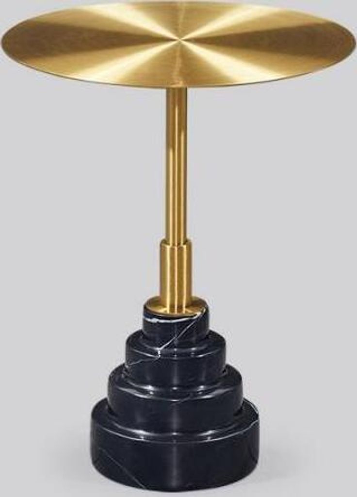Beistelltisch Tisch Design Luxus Tische Möbel Edelstahl Runder Metall Gold
