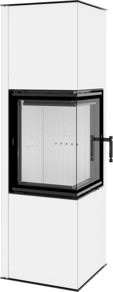Hitze Siga Kamin Eckkamin  weiss Brennkammer weiss  Produktbild 