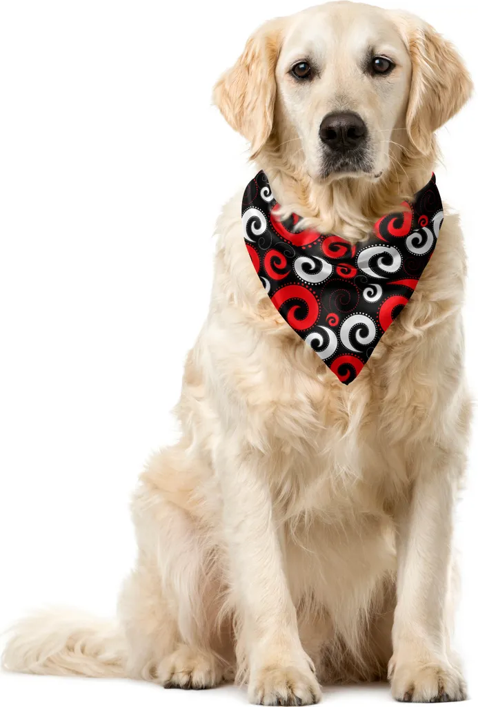 Bandana per Animali ABAKUHAUS 55x55 - Look Rosso Nero Spirali