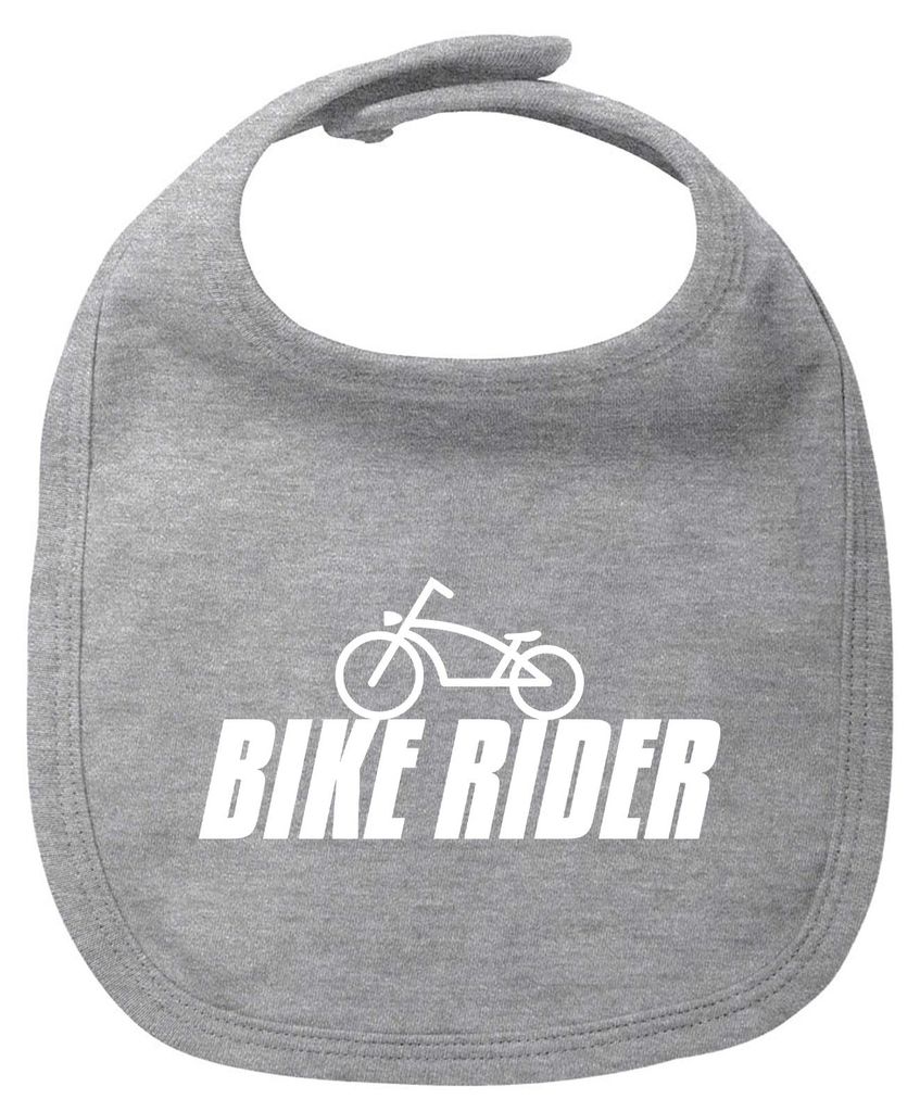 Huuraa Baby Lätzchen Bike Rider Fahrrad Heather Grey Klettverschluss Baumwolle Latz Geschenkidee