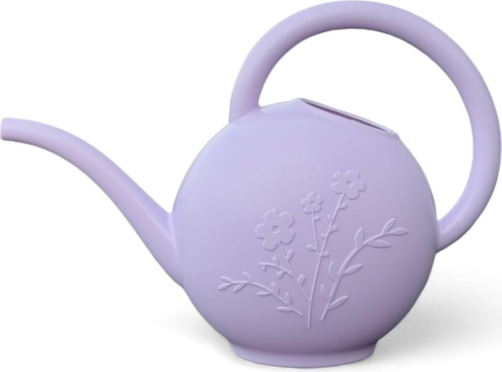 Betörender kleiner Gießkanne mit Blumenmuster - Innen und außen - Praktisch - 15 Liter Volumen - 33 x 13 x 24 cm - Zartes Lila