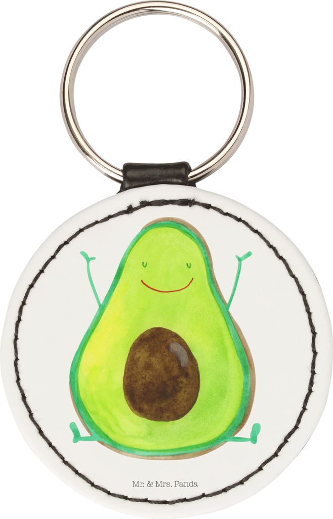 Mr. & Mrs. Panda Schlüsselanhänger Avocado Glücklich - Weiß - Geschenk, Anhänger, Freude, klein, edel, Frucht, Gesund, Taschenanhänger, Chaos...