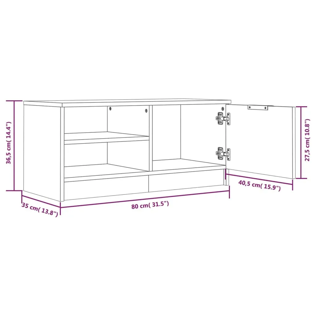 Mobile Porta TV Bianco 80cm - Legno Multistrato Moderno per Soggiorno - 8