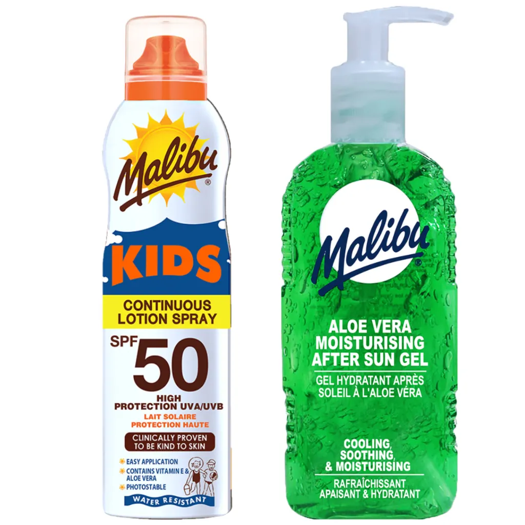 Offerta Kit Estate Malibu: Spray SPF50 Kids + Gel Aloe Dopo Sole