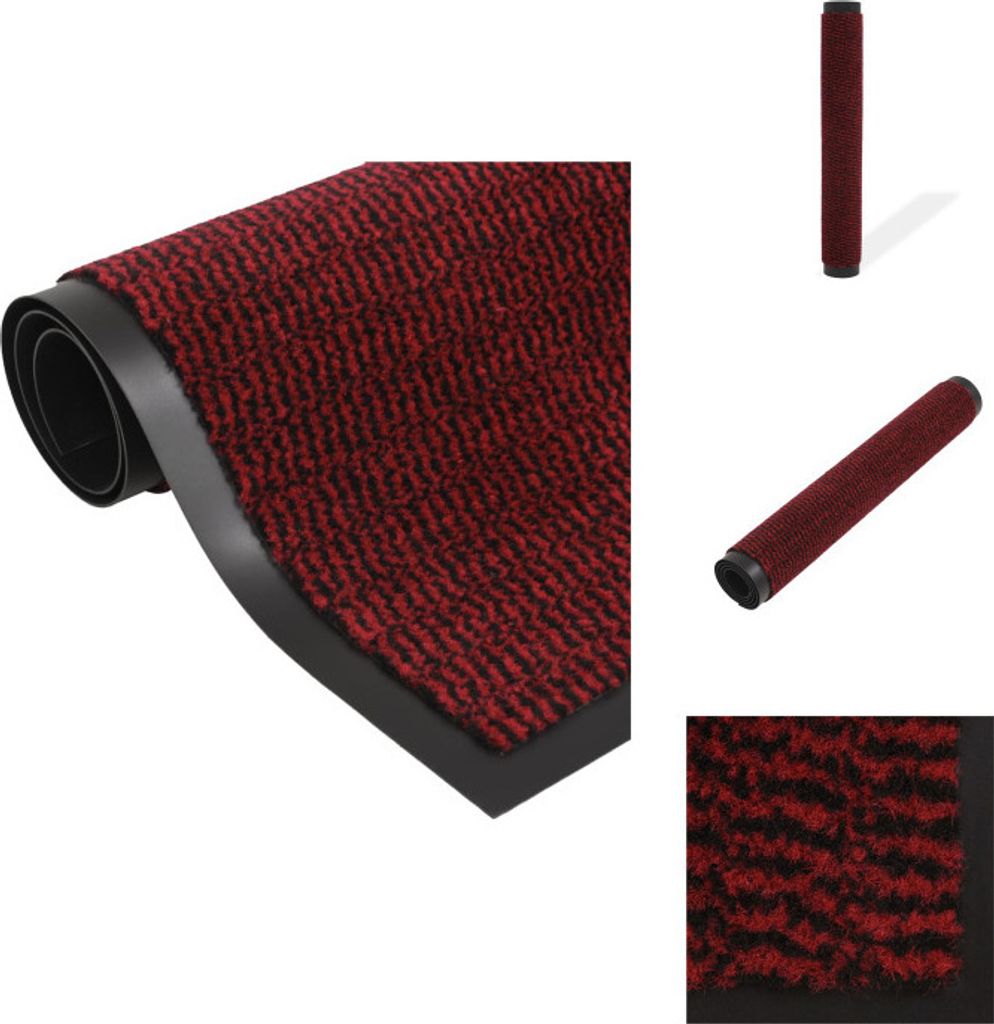 vidaXL Schmutzfangmatte Rechteckig Getuftet 40x60 cm Rot - Fußmatten