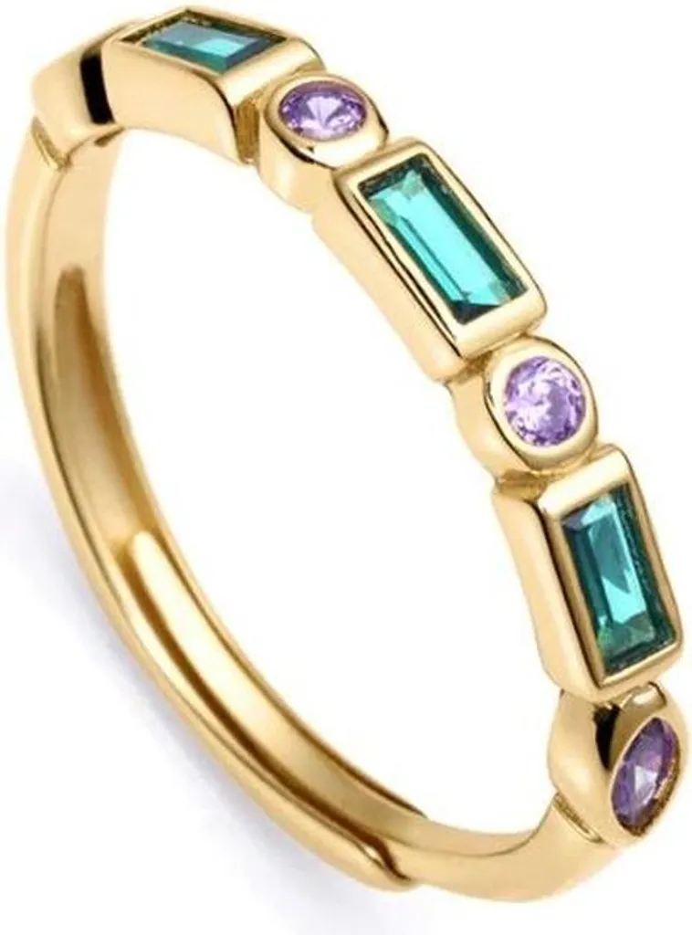 Anello Viceroy 9120A015-39: Il Must-Have Trendy con Zirconi Viola/Verdi