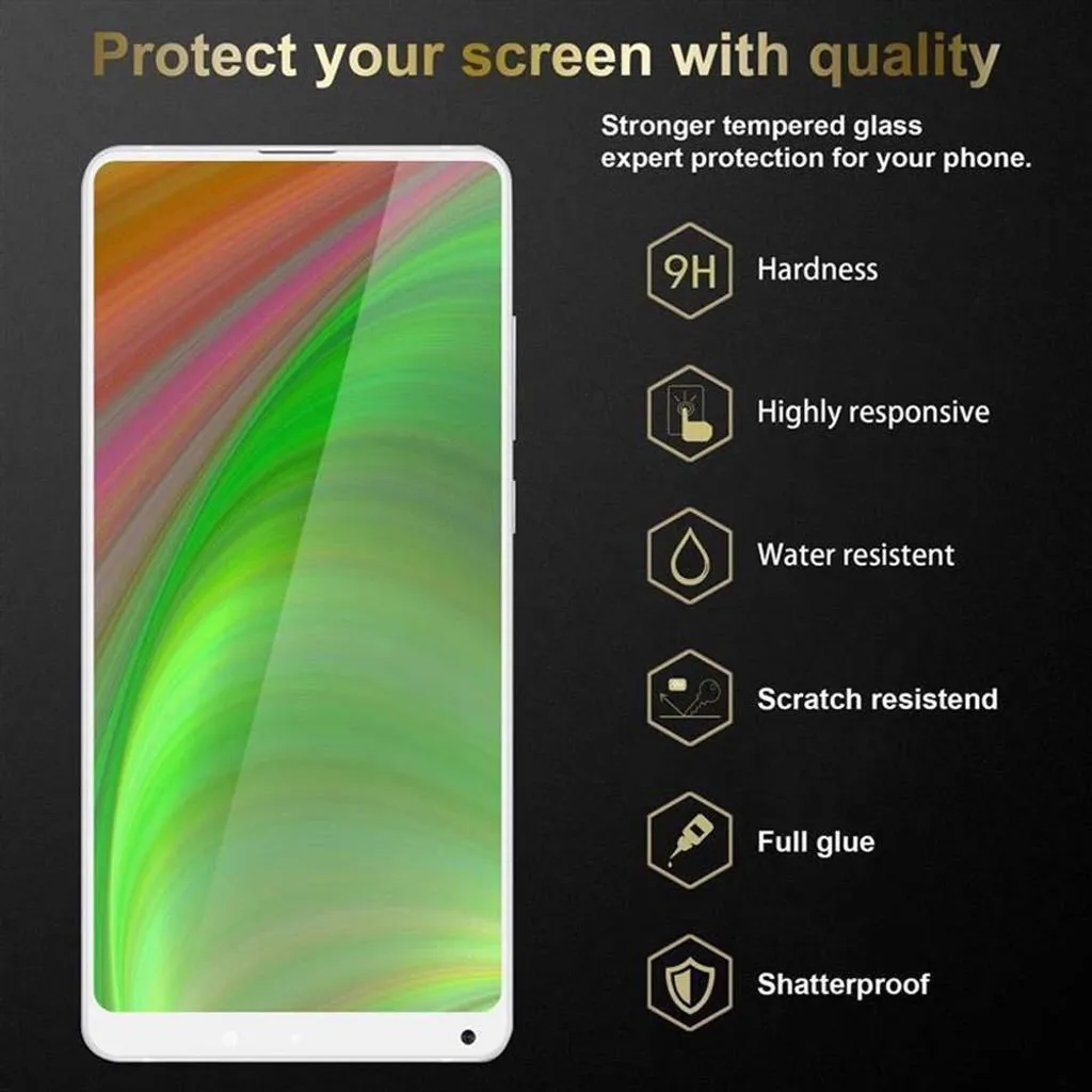 Cadorabo pellicola blindata per Xiaomi MIX 2S pellicola protettiva in bianco a schermo intero vetro temperato di protezione del display - 4