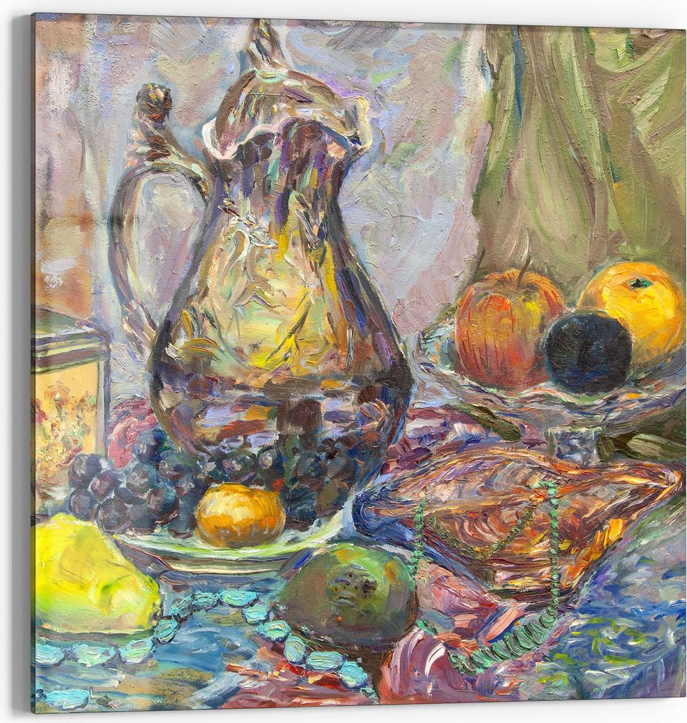 DEQORI Glasbild Acryl 50x50 cm 'Stilllebenglanz' Wandbild Bild modern Deko