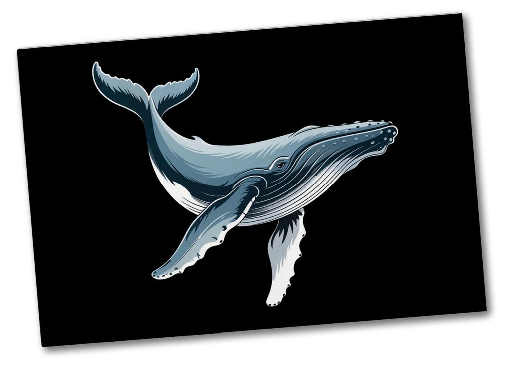 Buckelwal Illustration Souvenir Magnet für Tierliebhaber Produktbild 
