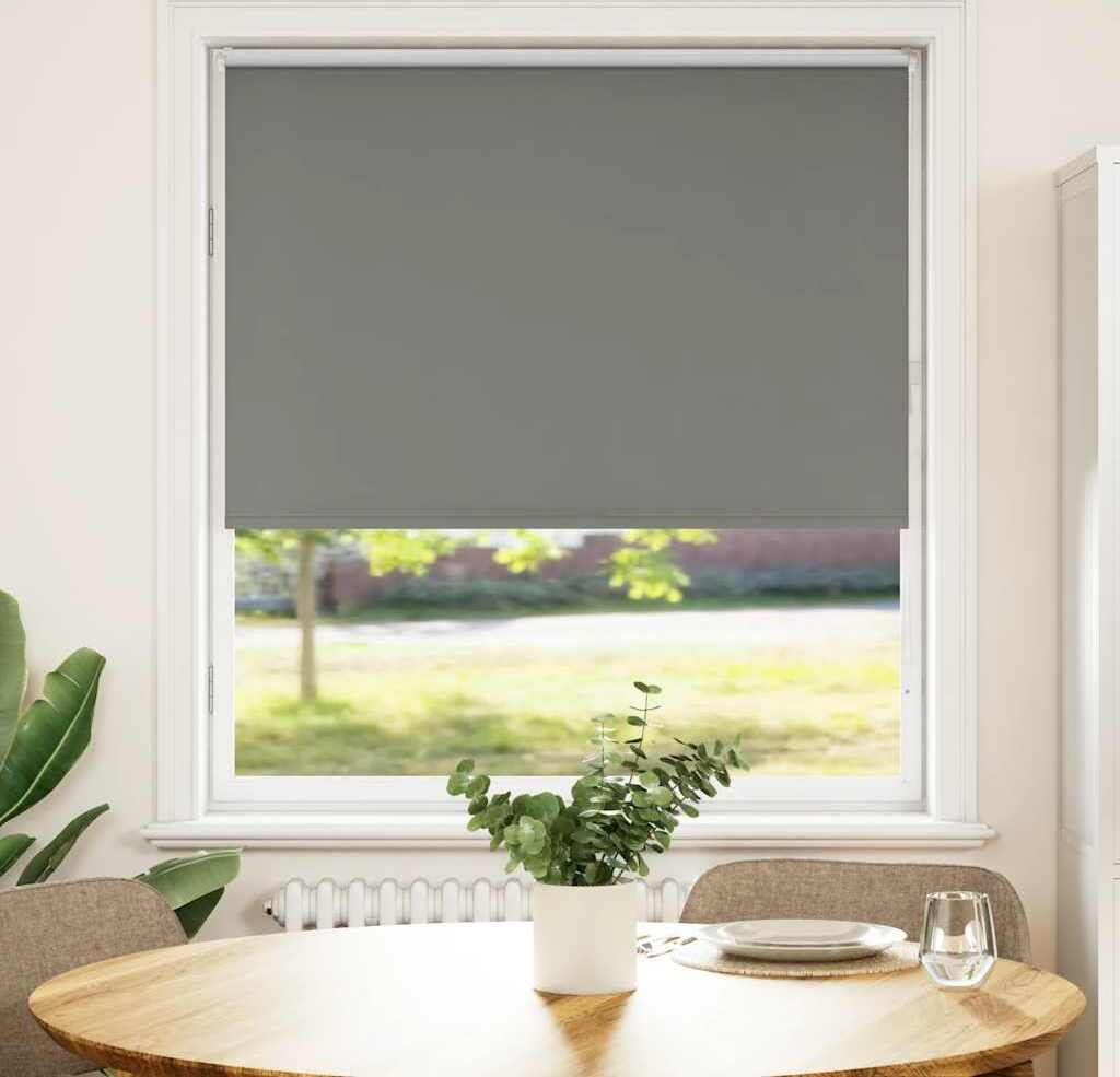 Maison Exclusive - Verdunkelungsrollo Grau 105x150cm Stoffbreite 100,7cm Polyester