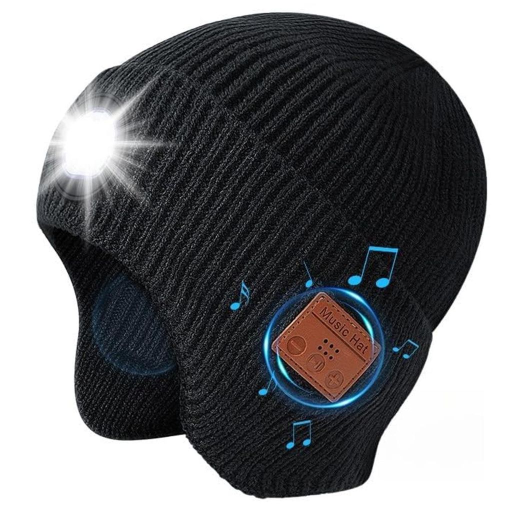 Bluetooth Beanie mit Licht, Musikalische Strickmütze mit Produktbild 