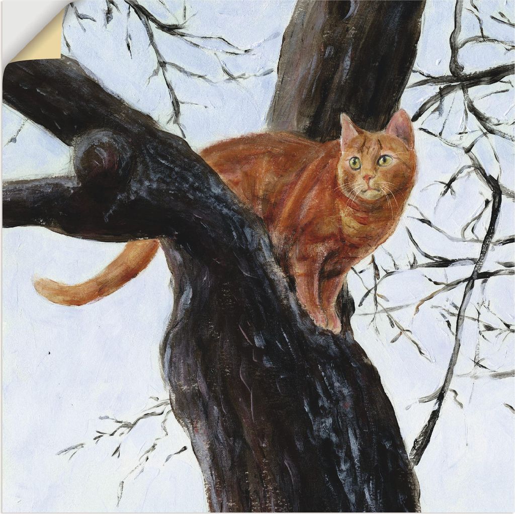 ARTland Wandbild, selbstklebend Katze im Baum Größe: 50x50 cm