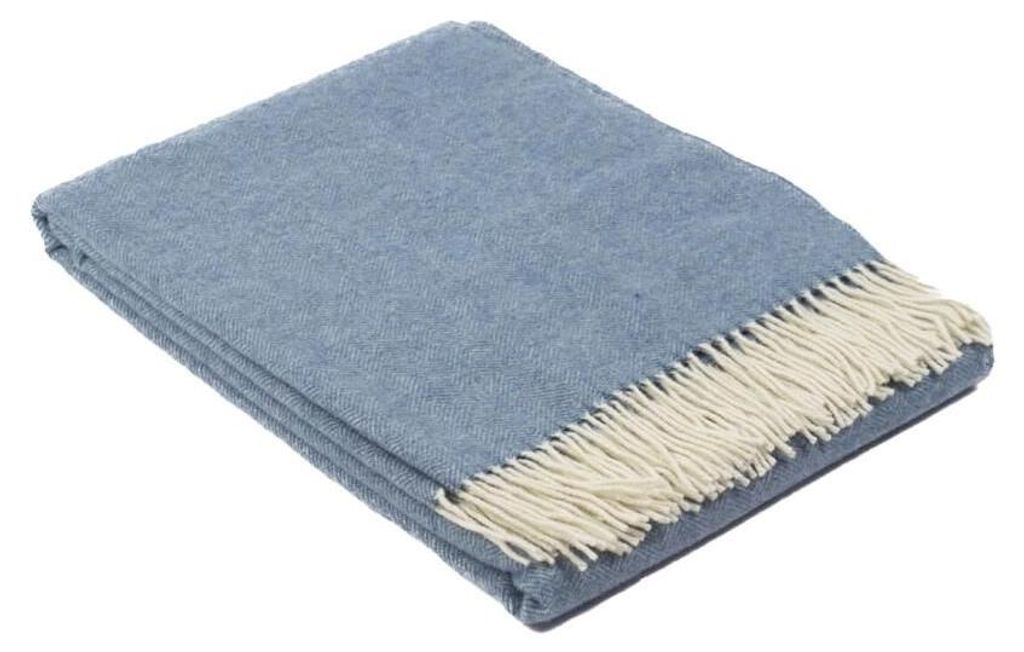 Wolldecke Marie aus feinster Wolle 140x200 - Farbe: Hellblau