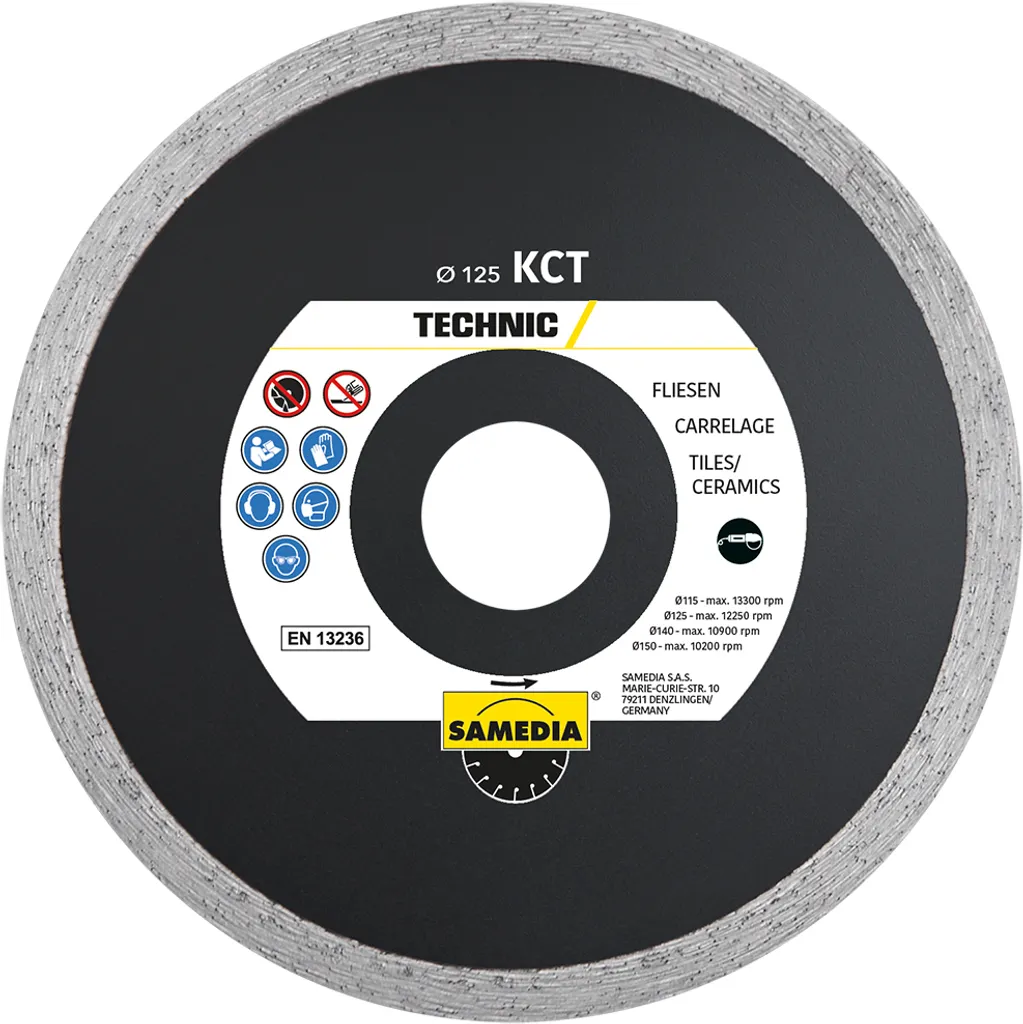 Disque diamant 200 mm coupe nette sans éclats Samedia KCT épaisseur 1,6