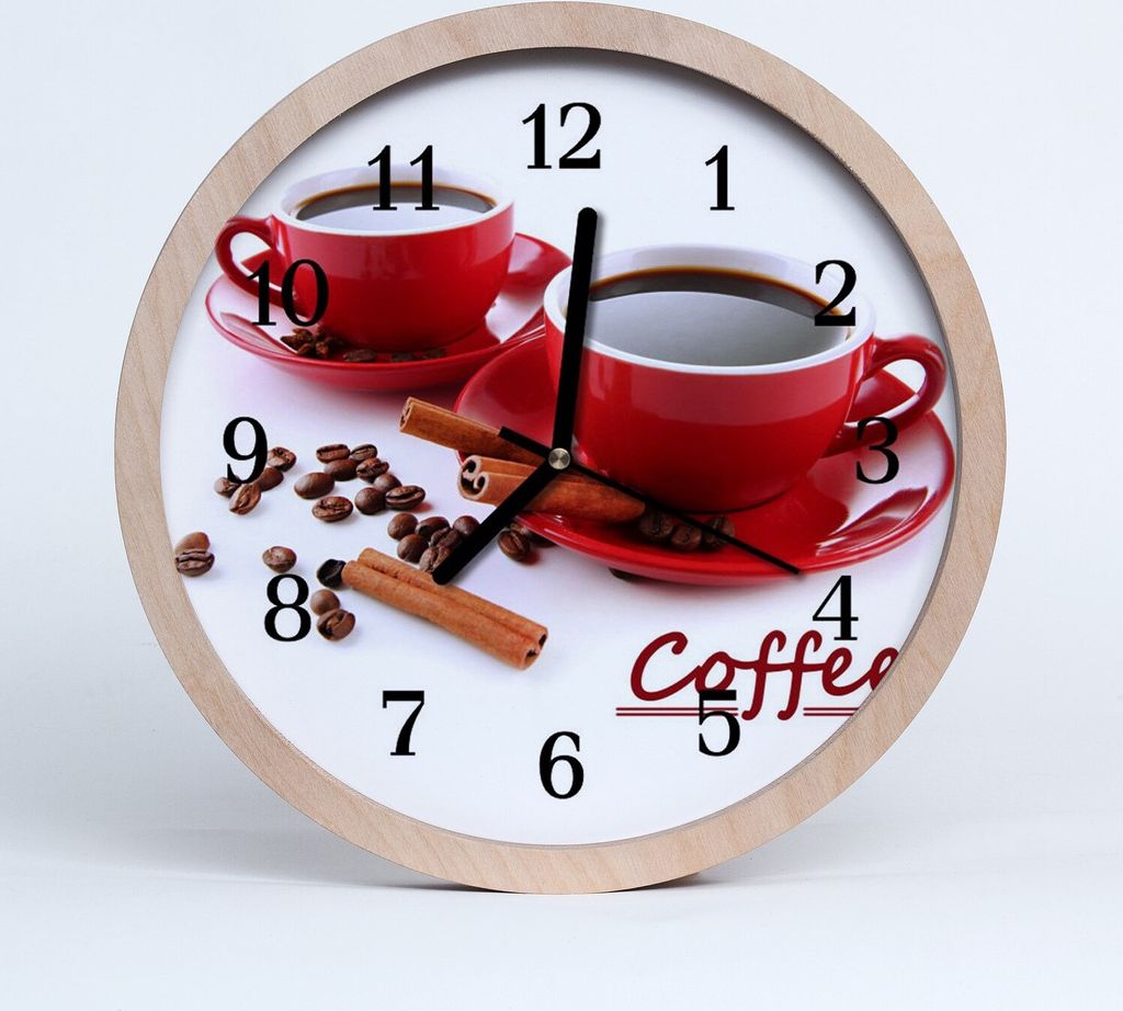 Holzuhr 20fi cm wanduhr - Tasse Kaffee Produktbild 