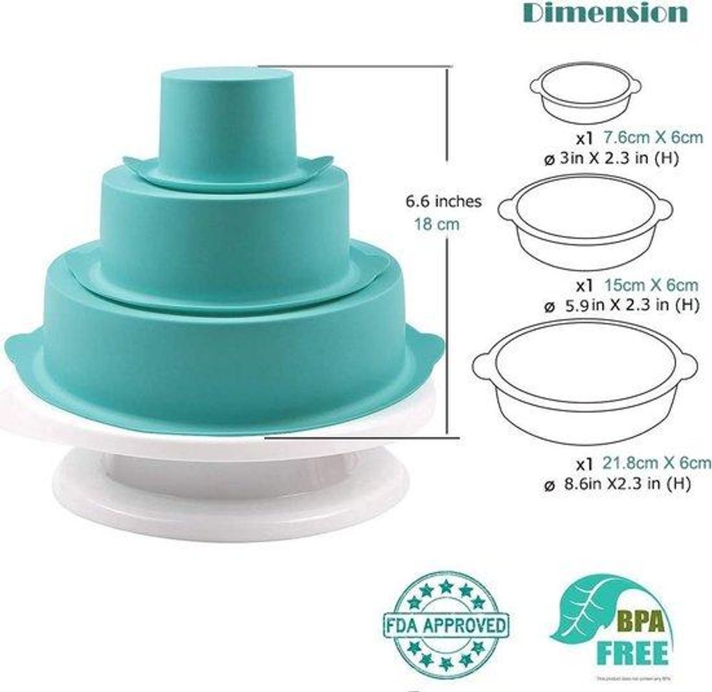 Silikon-Backform-Set 3-teilig für Kuchen und Gebäck