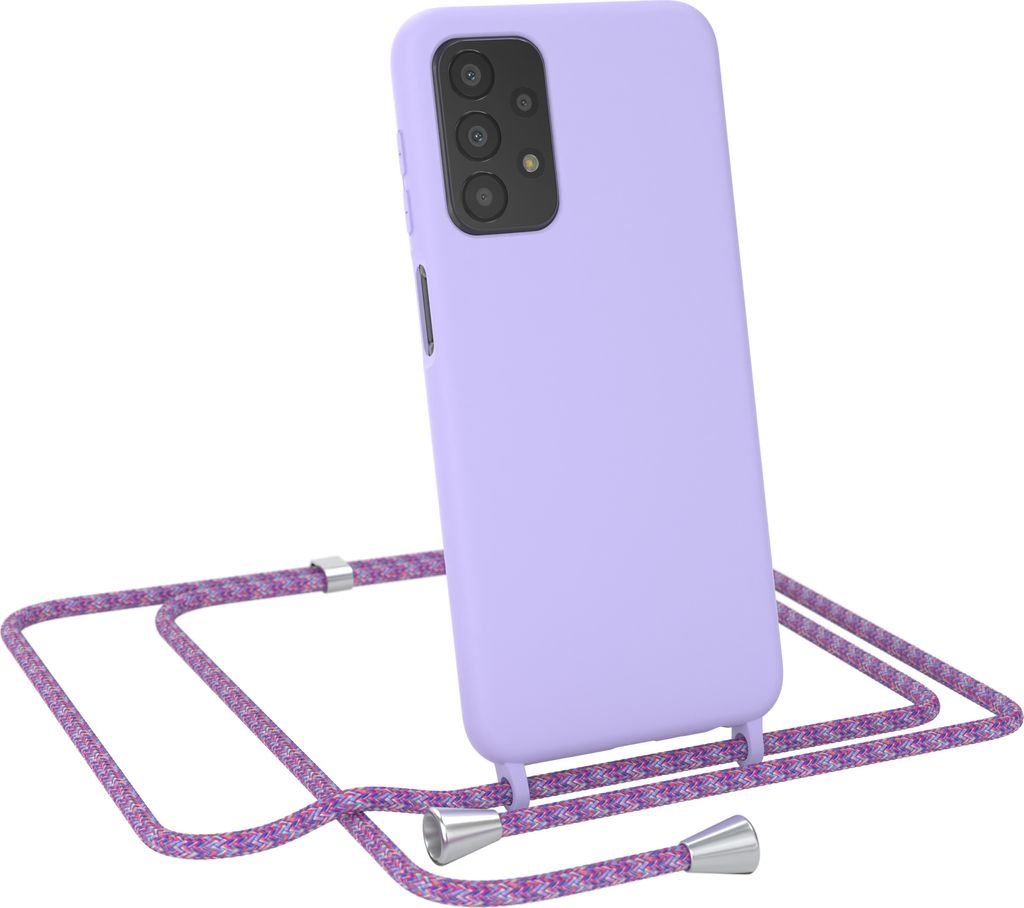 EAZY CASE Handykette kompatibel mit Samsung Galaxy A23 5G Handyhülle zum Umhängen, Silikon Hülle mit Band, Schutzhülle mit Ersatzkordel, Stylis...