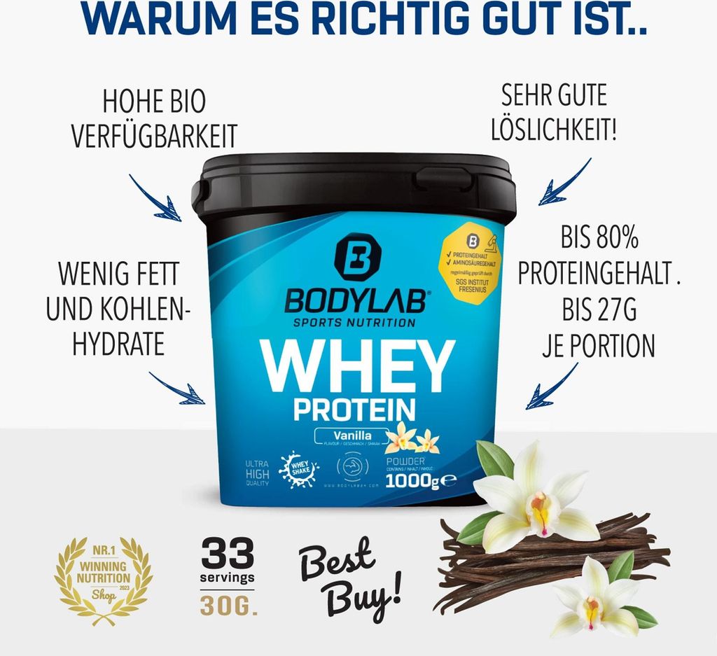 BODYLAB Whey Protein - 1000g - Kokosnuss Produktbild 