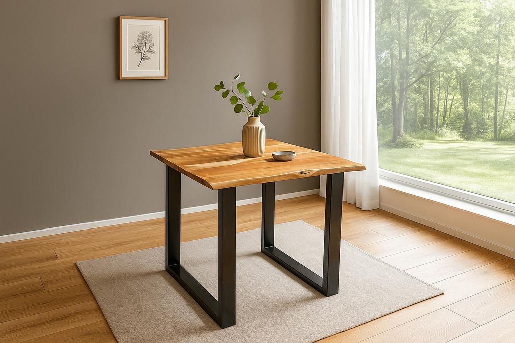SAM® Esstisch Baumkante massiv Akazie naturfarben 90 x 90 Produktbild 