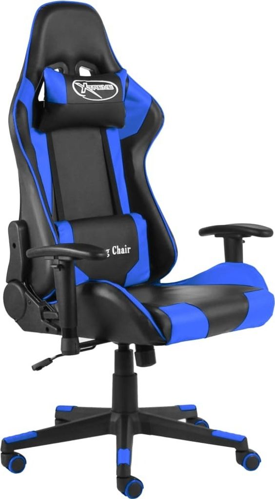 The Living Store Gaming-Stuhl Drehbar Blau PVC