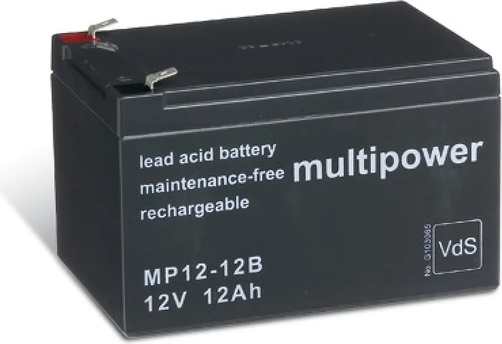 Batterie rechargeable 12V 12Ah MP12-12B Multipower au plomb étanche