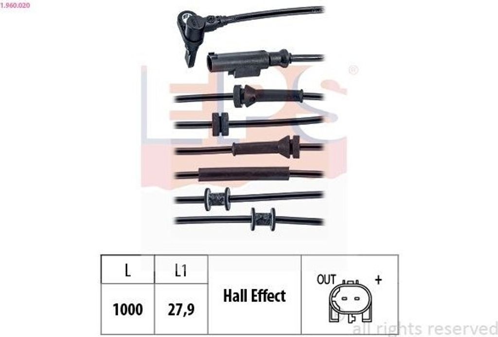 EPS ABS Sensor Raddrehzahl für FIAT PANDA (169) 1.960.020 Produktbild 