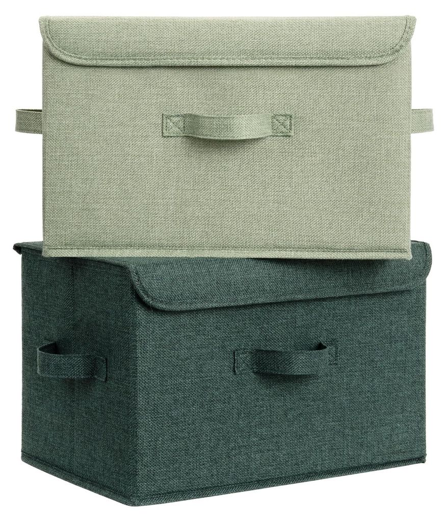 Montagekästen mit Deckplatte, 2-teilig, Flachstange, Stoff, grau und dunkelgrün
