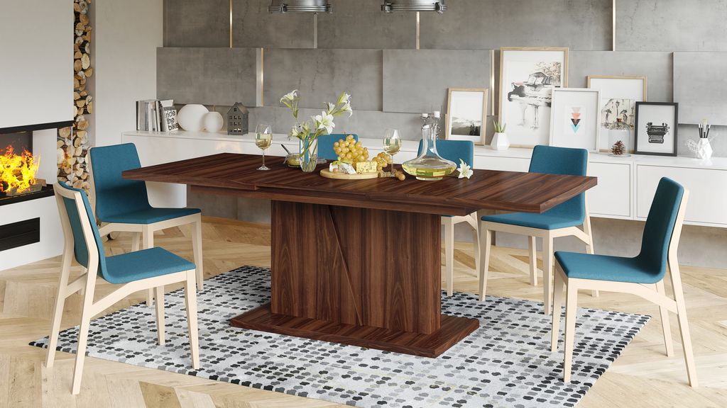Design Esstisch Tisch Noble Noir ausziehbar 160 bis 218 cm