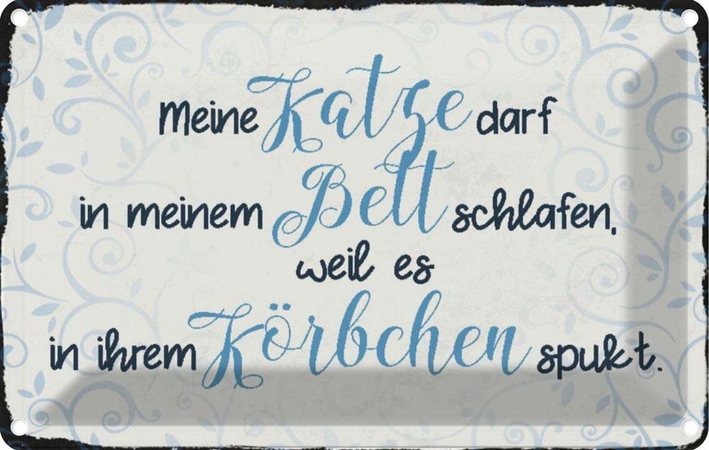 vianmo Blechschild 12x18 cm meine Katze darf in meinem Bett Tier Haustier