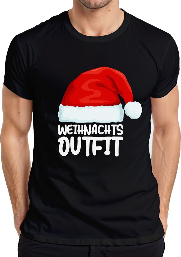 Weihnachtsoutfit Weihnachtsmütze Deko - Weihnachten Xmas Christmas Herren T-Shirt, Schwarz, 3XL