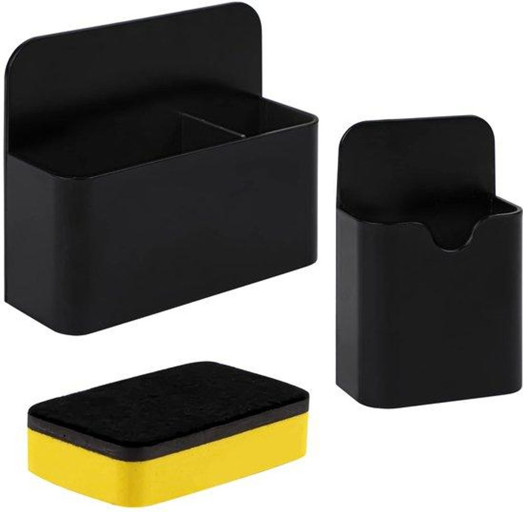 Magnetische Stifthalter 2er Pack schwarz für Whiteboard