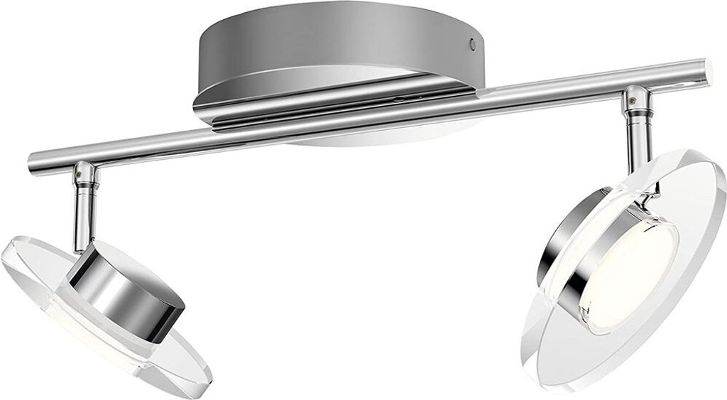 Philips LED Wand- und Deckenleuchte MyLiving Glissette Chrom 2 x 4,5W 1000lm warmweiß 2200K-2700K dimmbar