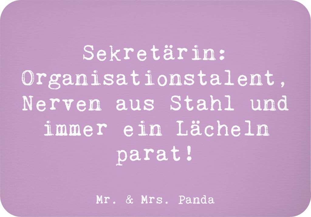 Mr. & Mrs. Panda Kühlschrankmagnet Spruch Sekretärin Heldin - Lavendeltraum - Geschenk, Berufsalltag, Notizhalter, Organisationstalent, Berufsges...